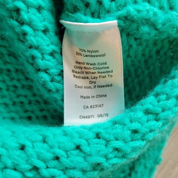 Talbots Petites Teal Turtleneck Sweater LP Lambswool blend - Picture 6 of 6